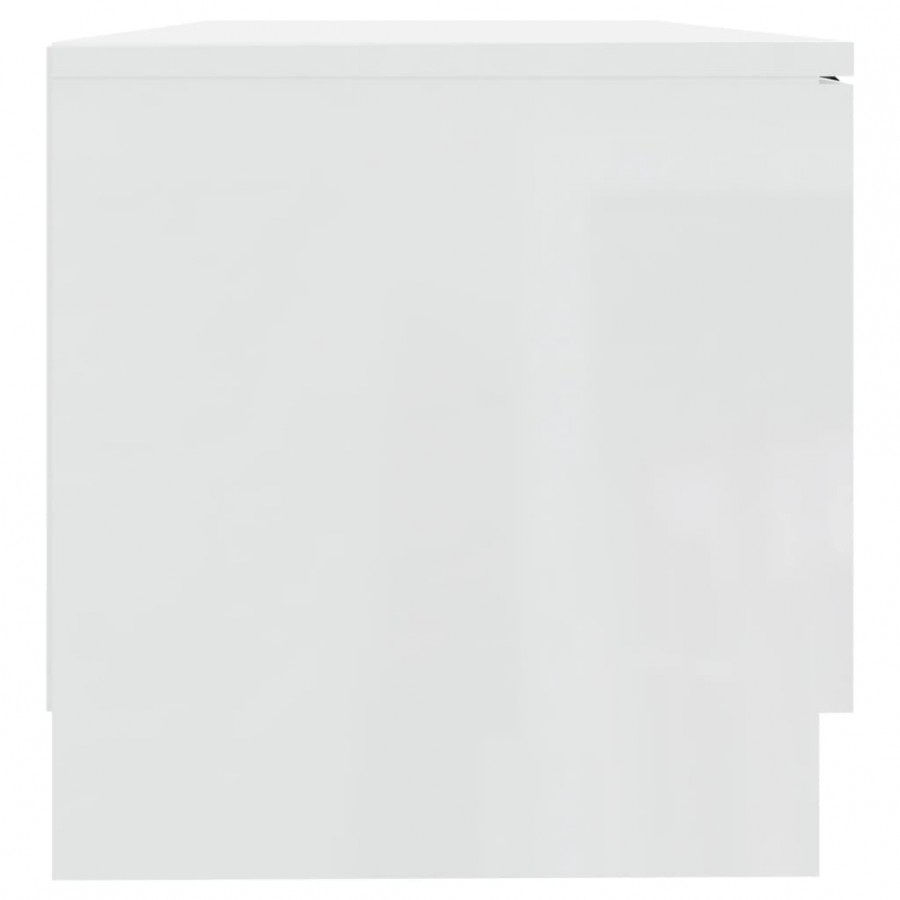 Meuble TV Blanc brillant 80x35x36,5 cm  Meuble TV Blanc brillant 80x35x36,5 cm
