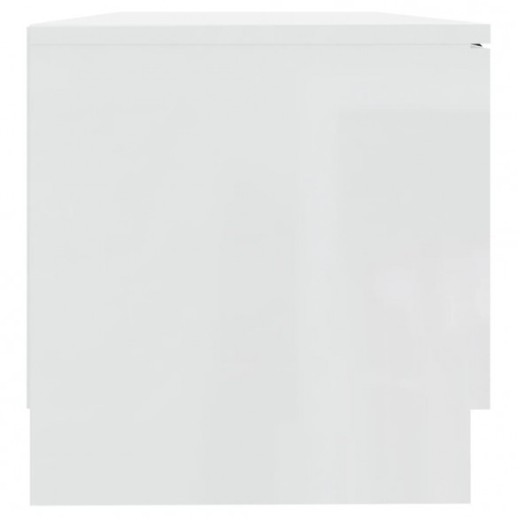 Meuble TV Blanc brillant 80x35x36,5 cm Bois d'ingénierie