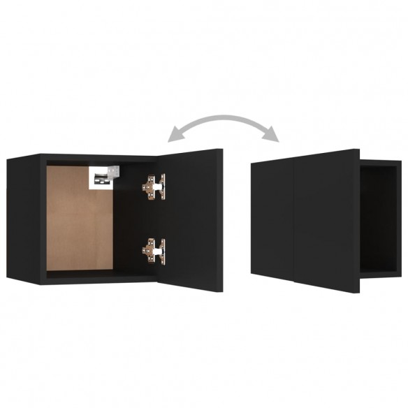 Ensemble de meubles TV 6 pcs Noir Aggloméré