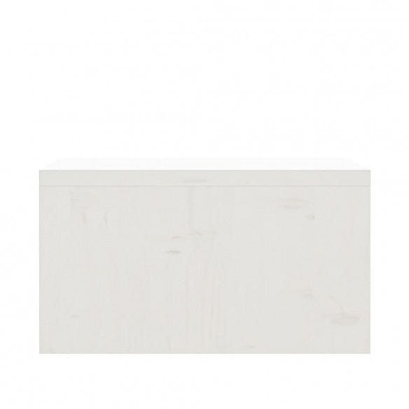 Support de moniteur Blanc 50x27x15 cm Bois de pin solide