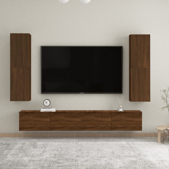 Meubles TV muraux 2 pcs Chêne marron 30,5x30x110 cm