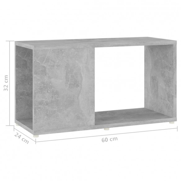 Meuble TV Gris béton 60x24x32 cm Aggloméré