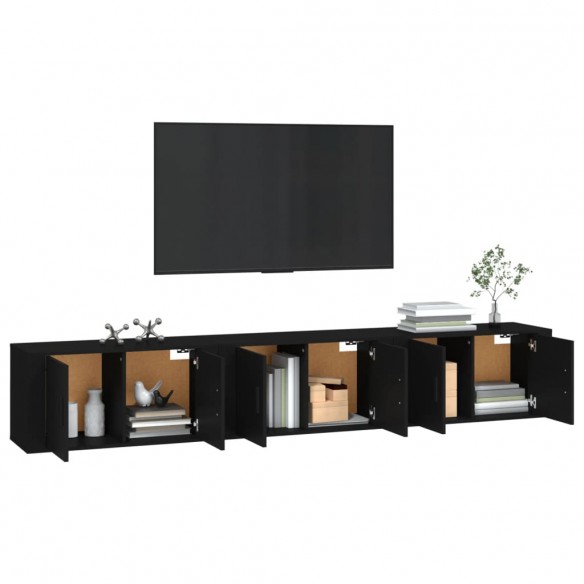 Meubles TV muraux 3 pcs noir 80x34,5x40 cm