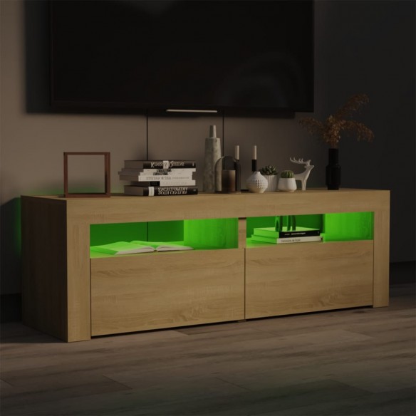 Meuble TV avec lumières LED chêne sonoma 120x35x40 cm