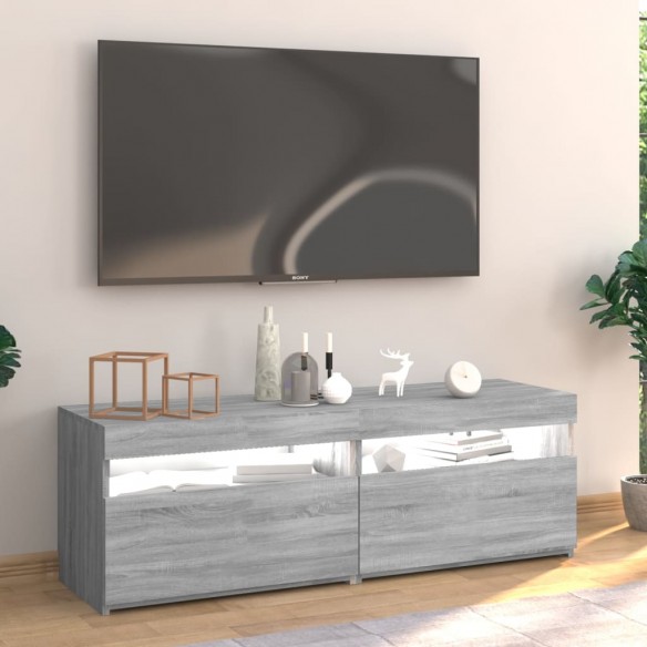 Meuble TV avec lumières LED sonoma gris 120x35x40 cm