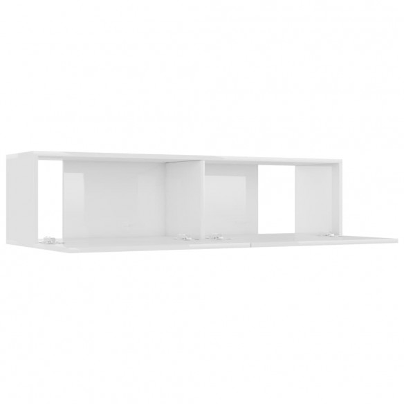 Meuble TV Blanc brillant 120x30x30 cm Aggloméré