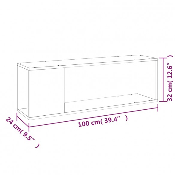 Meuble TV Blanc 100x24x32 cm Aggloméré