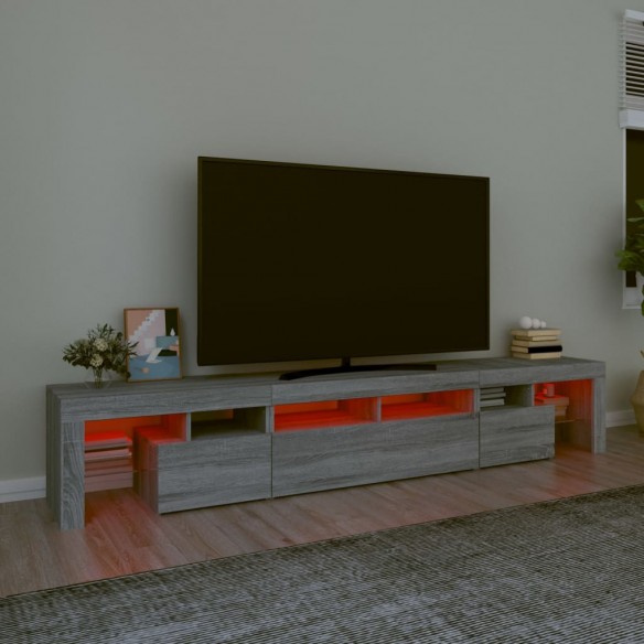 Meuble TV avec lumières LED Sonoma gris 230x36,5x40 cm