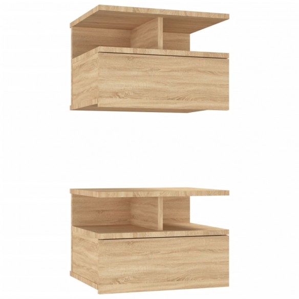 Tables de chevet flottantes 2 pcs Chêne sonoma 40x31x27 cm