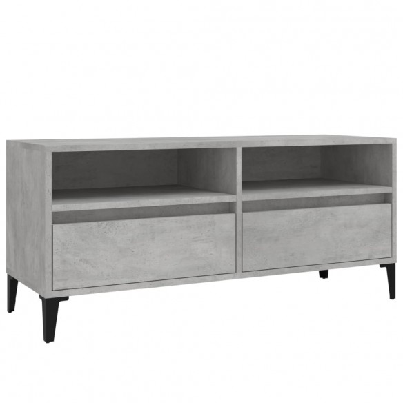 Meuble TV gris béton 100x34,5x44,5 cm bois d'ingénierie