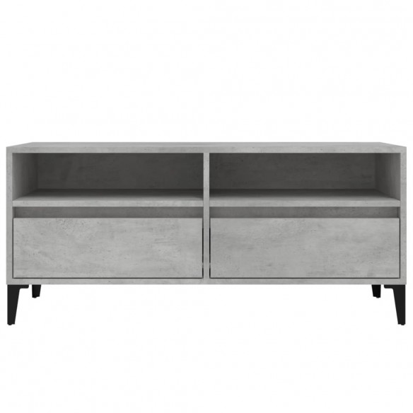 Meuble TV gris béton 100x34,5x44,5 cm bois d'ingénierie