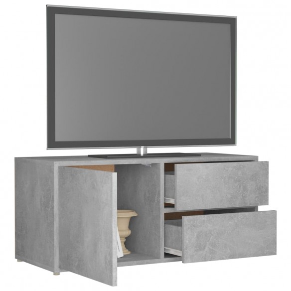 Meuble TV Gris béton 80x34x36 cm Aggloméré