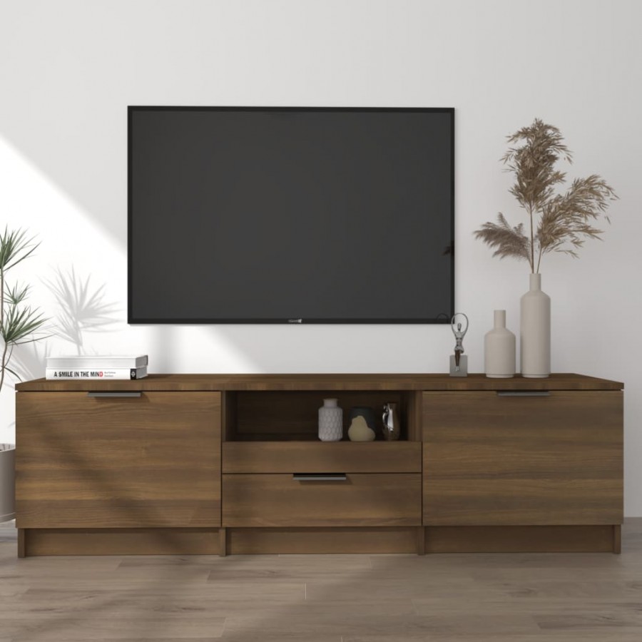 Meuble TV Chêne marron 140x35x40 cm Bois d'ingénierie