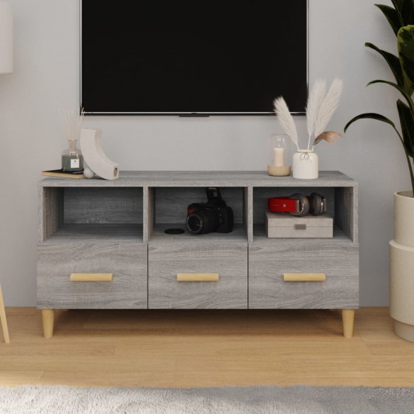 Meuble TV Sonoma gris 102x36x50 cm Bois d'ingénierie