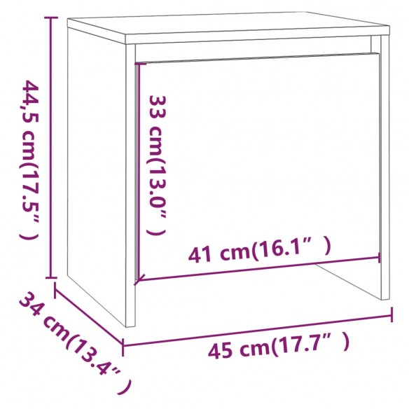 Tables de chevet 2 pcs Sonoma gris 45x34x44,5 cm Aggloméré