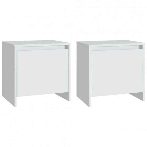 Tables de chevet 2 pcs blanc 45x34x44,5 cm bois d'ingénierie