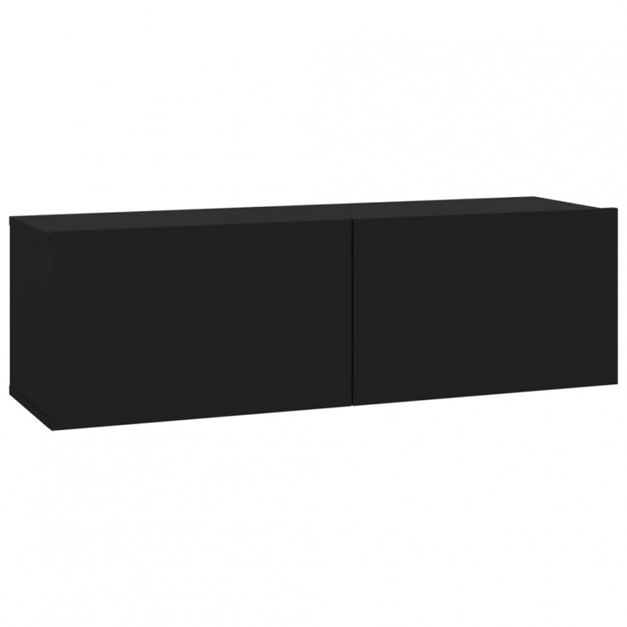 Meubles TV muraux 4 pcs Noir 100x30x30 cm Meubles TV muraux 4 pcs Noir 100x30x30 cm