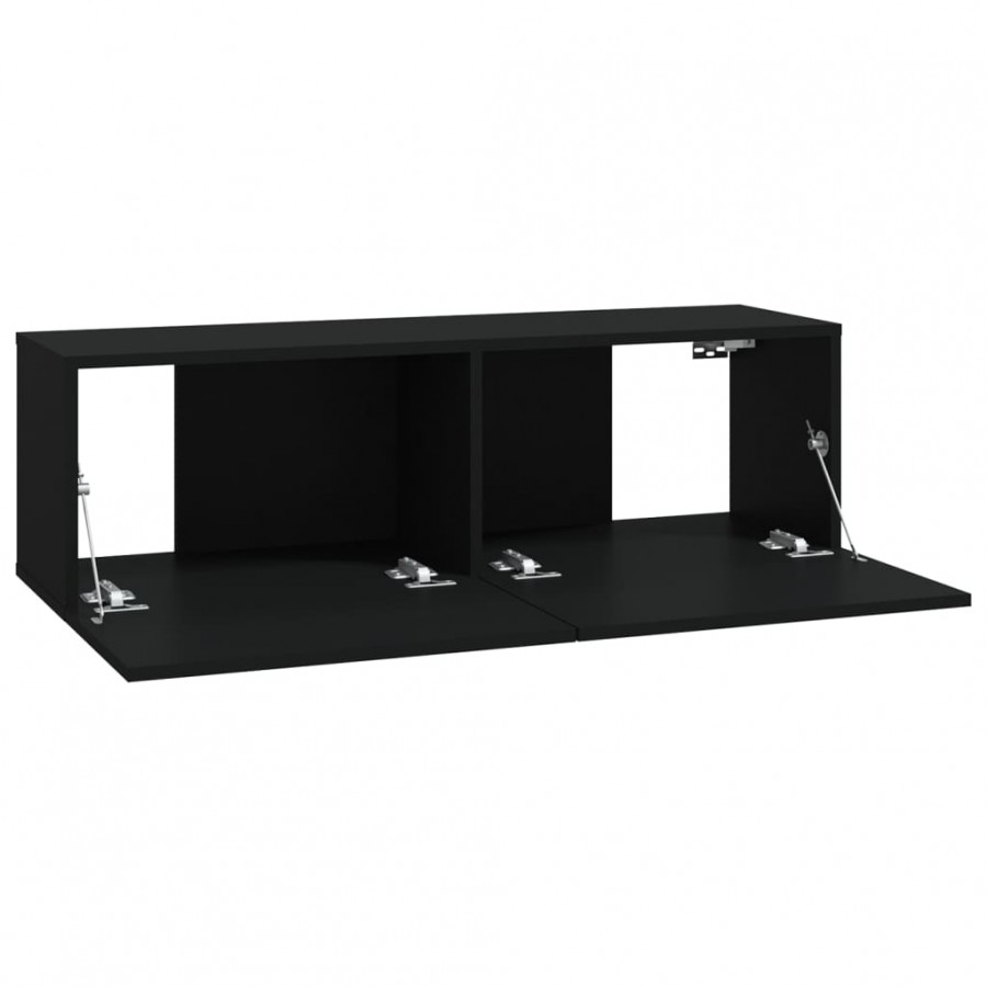 Meubles TV muraux 4 pcs Noir 100x30x30 cm Meubles TV muraux 4 pcs Noir 100x30x30 cm