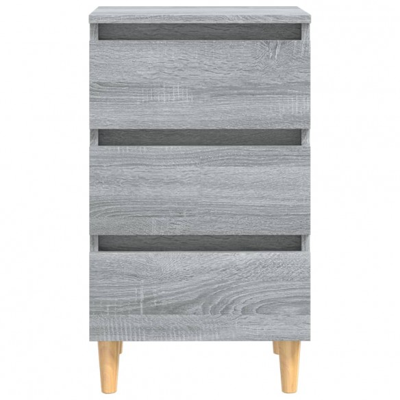 Tables de chevet pieds en bois 2 pcs Sonoma gris 40x35x69 cm