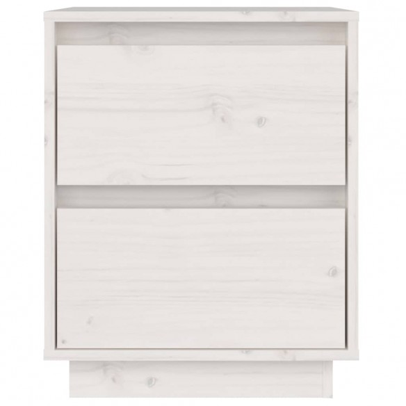 Table de chevet Blanc 40x35x50 cm Bois de pin solide
