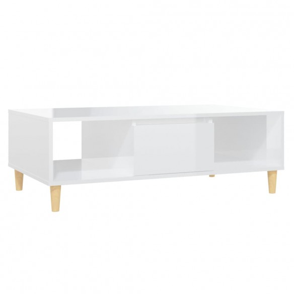 Table basse Blanc brillant 103,5x60x35 cm Aggloméré