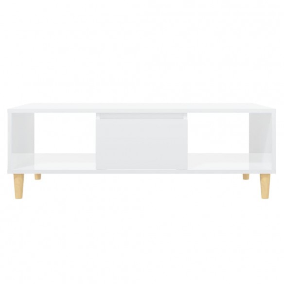 Table basse Blanc brillant 103,5x60x35 cm Aggloméré