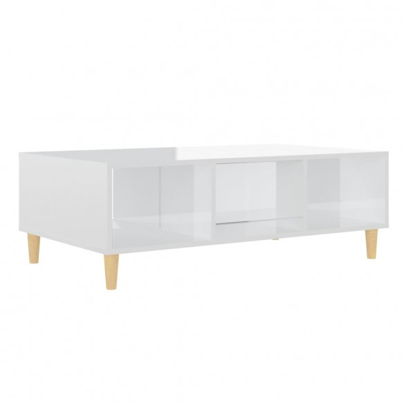 Table basse Blanc brillant 103,5x60x35 cm Aggloméré