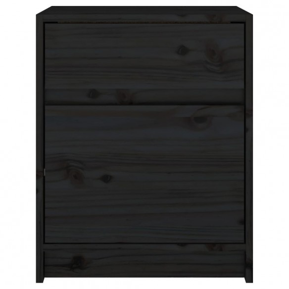 Table de chevet Noir 40x31x50 cm Bois de pin massif