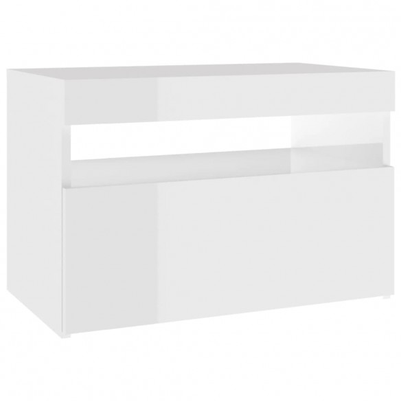 Meubles TV avec lumières LED 2 pcs blanc brillant 60x35x40 cm