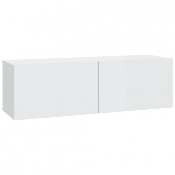 Meubles TV 2 pcs Blanc brillant 100x30x30 cm Bois d'ingénierie