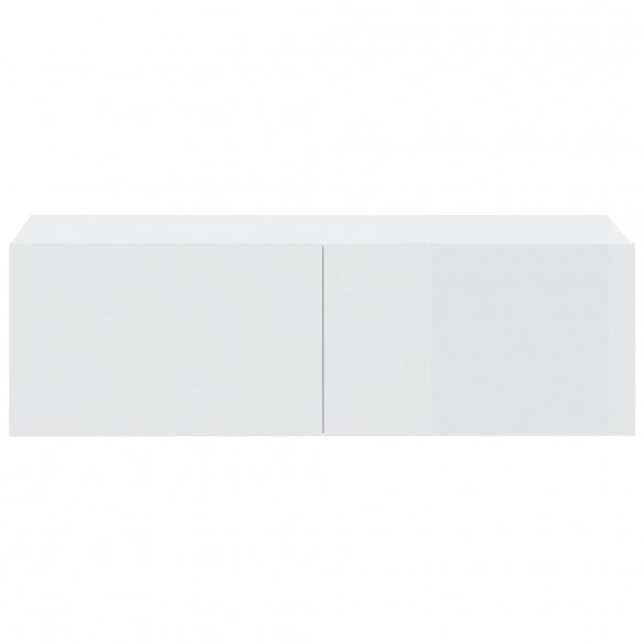 Meubles TV 2 pcs Blanc brillant 100x30x30 cm Bois d'ingénierie