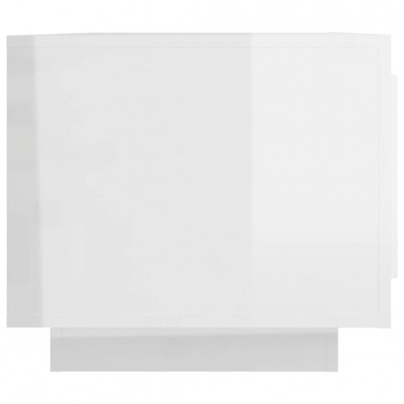 Table basse Blanc brillant 102x50x45 cm Bois d'ingénierie