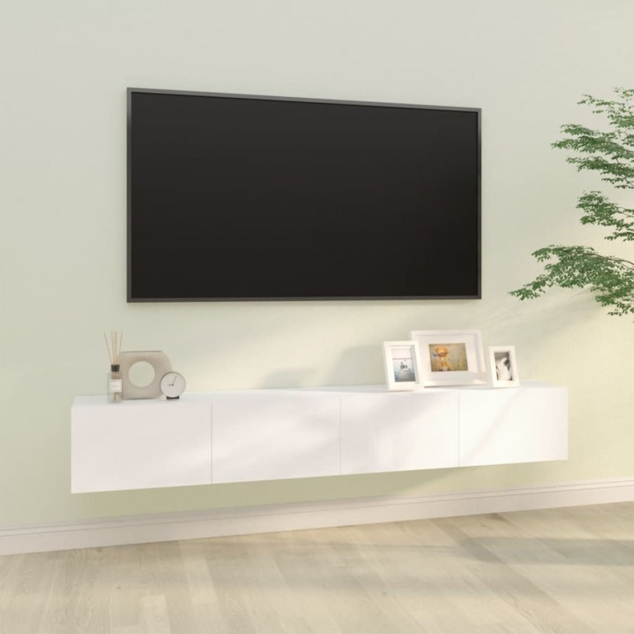 Meubles TV 2 pcs Blanc 100x30x30 cm Bois d'ingénierie