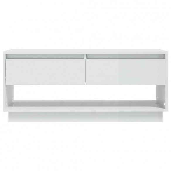 Meuble TV Blanc brillant 102x41x44 cm Aggloméré