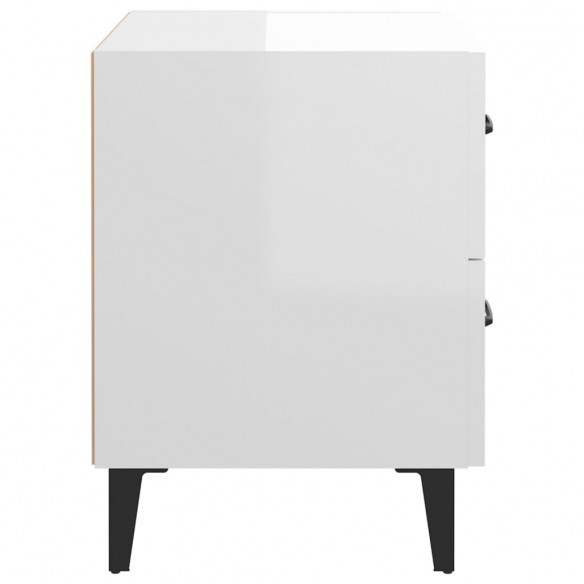 Tables de chevet 2 pcs Blanc brillant 40x35x47,5 cm