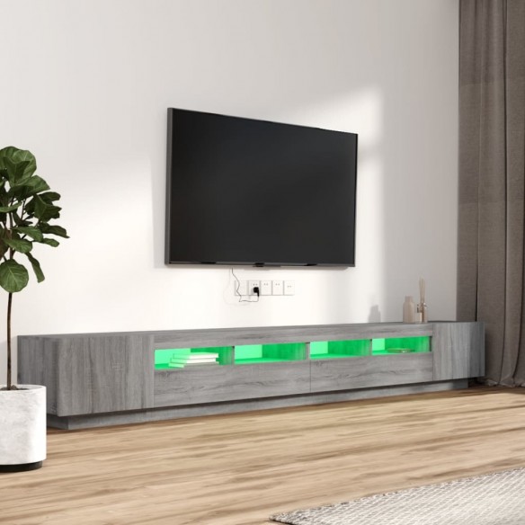 Ensemble de meubles TV avec lumières LED 3 pcs Sonoma gris
