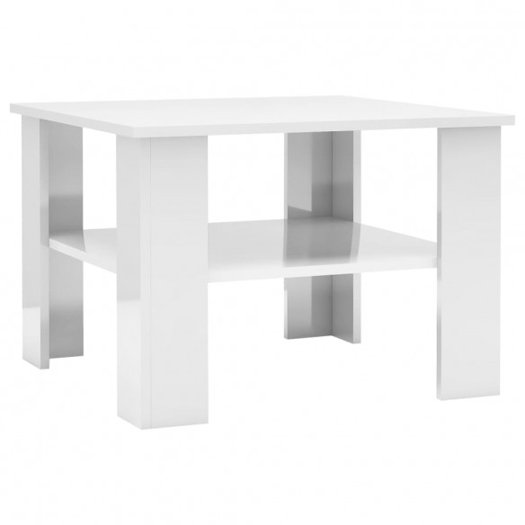Table basse Blanc brillant 60 x 60 x 42 cm Aggloméré