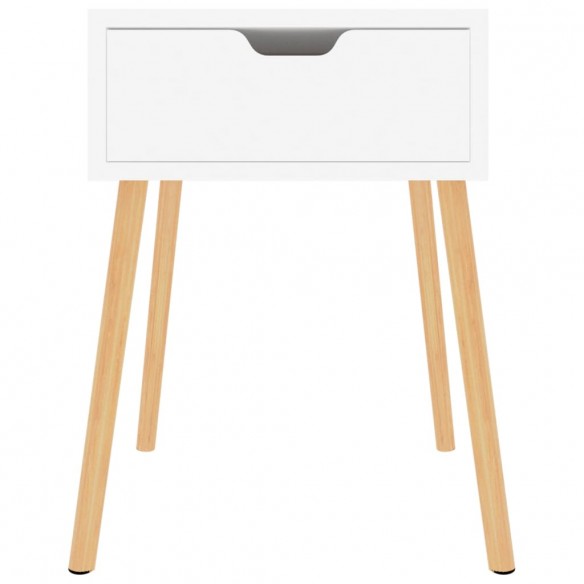 Tables de chevet 2 pcs Blanc brillant 40x40x56 cm Aggloméré