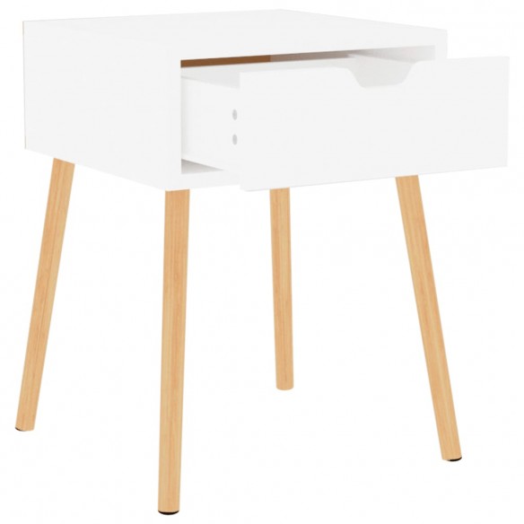 Tables de chevet 2 pcs Blanc brillant 40x40x56 cm Aggloméré