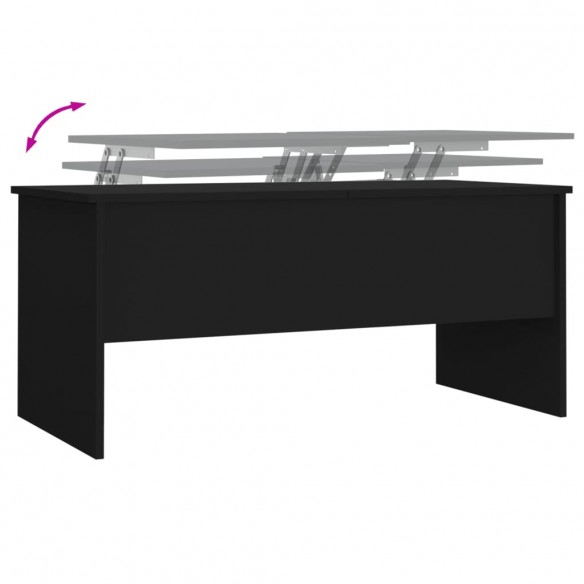 Table basse Noir 102x50,5x46,5 cm Bois d'ingénierie