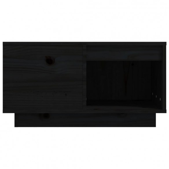 Table basse Noir 60x61x32,5 cm Bois massif de pin
