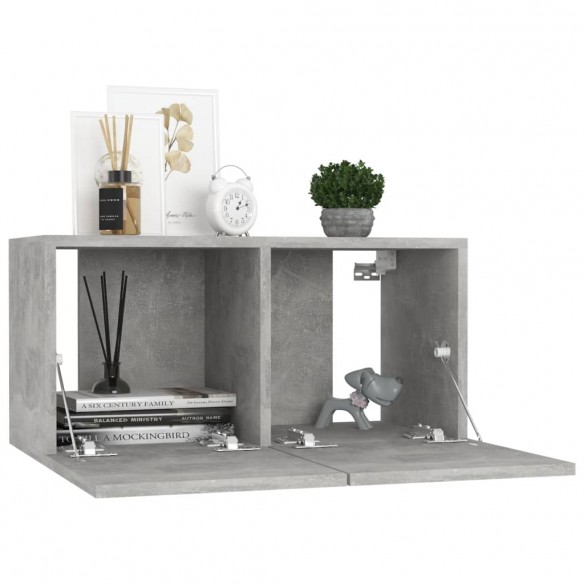 Ensemble de meubles TV 3 pcs Gris béton Aggloméré