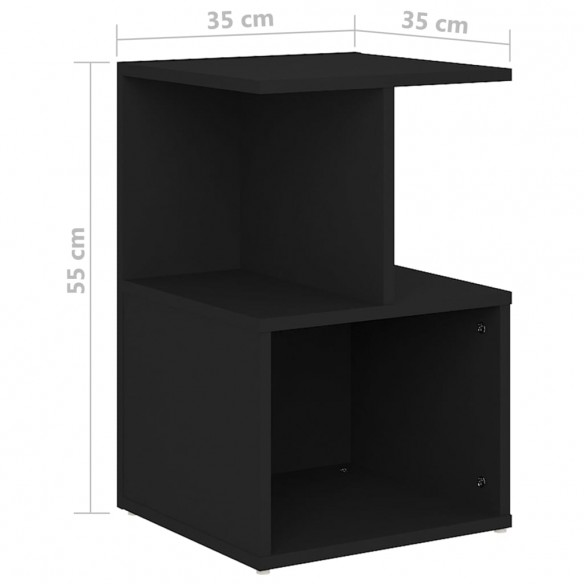 Tables de chevet 2 pcs Noir 35x35x55 cm Aggloméré