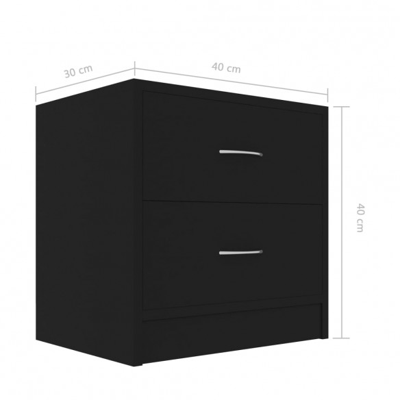 Table de chevet Noir 40 x 30 x 40 cm Aggloméré