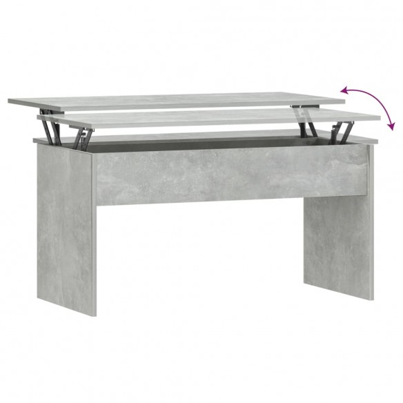 Table basse Gris béton 102x50,5x52,5 cm Bois d'ingénierie