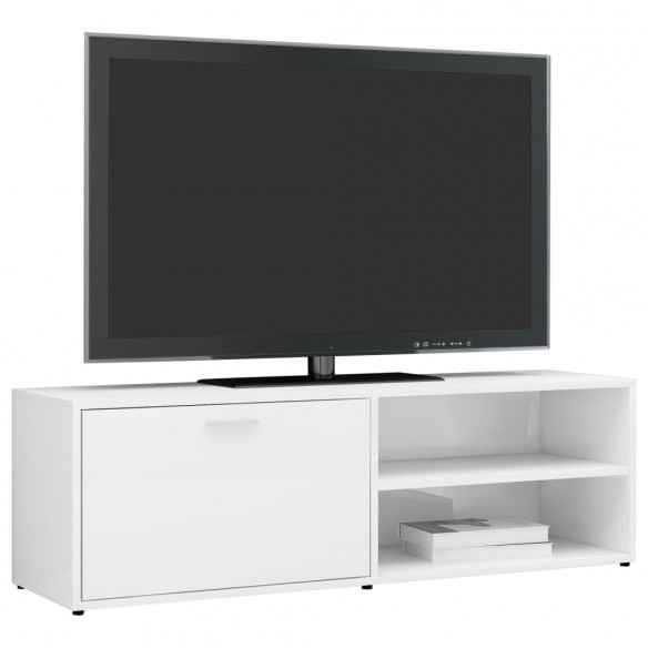 Meuble TV Blanc brillant 120x34x37 cm Aggloméré