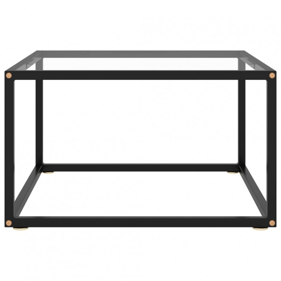 Table basse Noir avec verre trempé 60x60x35 cm