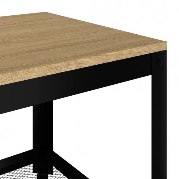 Table basse Marron clair et noir 90x45x45 cm MDF et fer