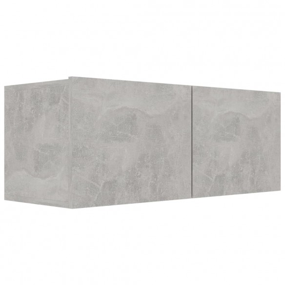 Ensemble de meuble TV 4 pcs Gris béton Aggloméré