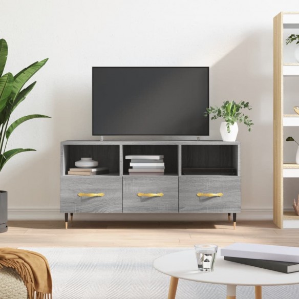 Meuble TV sonoma gris 102x36x50 cm bois d'ingénierie